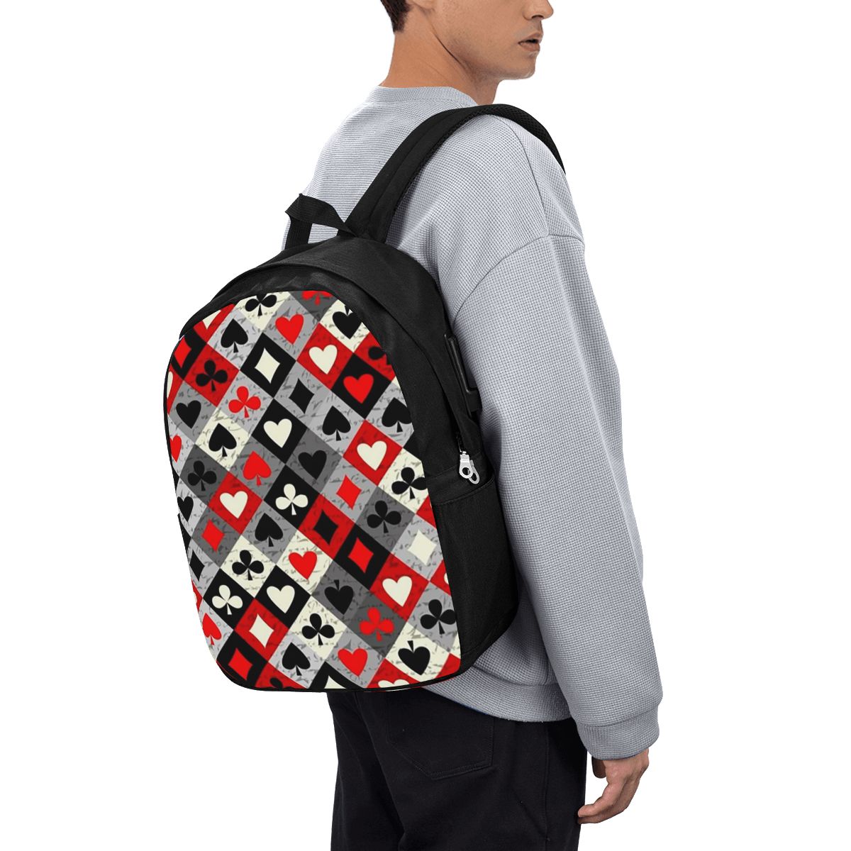 Women Bags For Travel - Mochila con estampado de cartas de