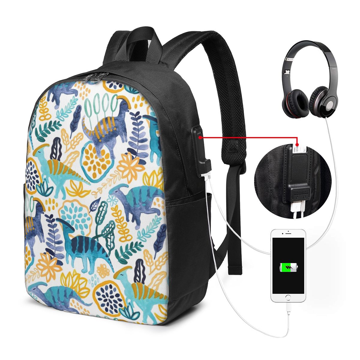 Women Bags For Travel - Mochila Gouache Parasaurolophuses, bolsa para portátil