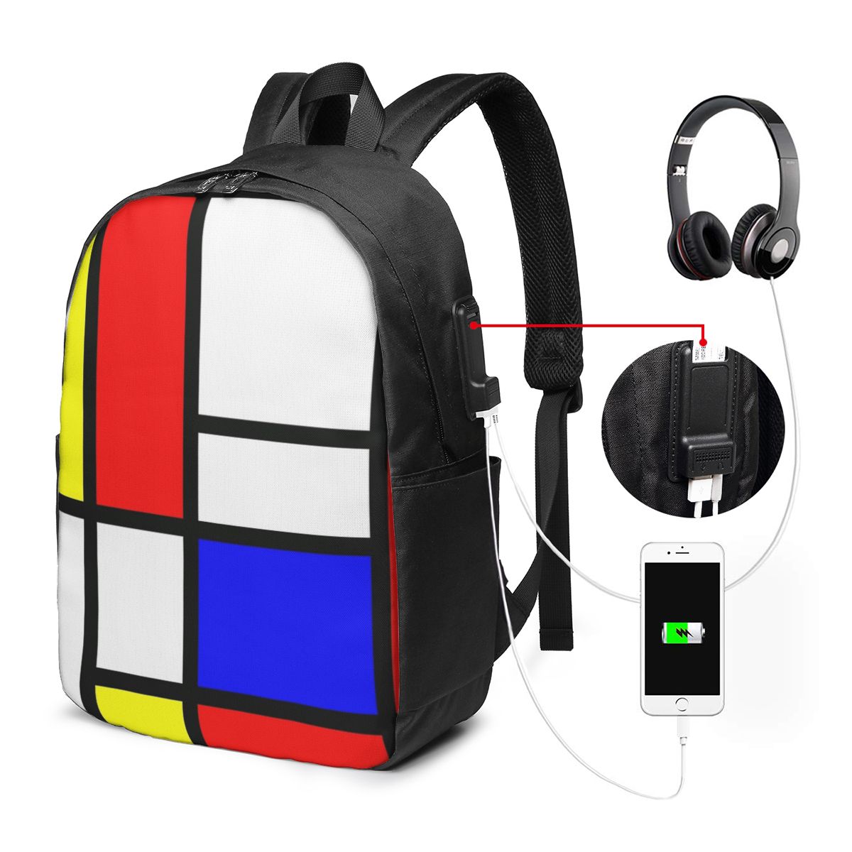 Mochila Piet Mondrian Composit - Women Bags For Travel reseña y precio