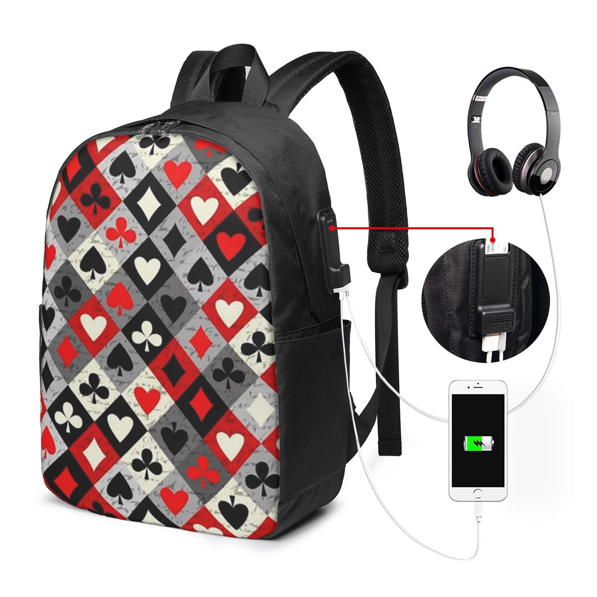 Mochila con estampado de carta - Women Bags For Travel reseña y precio