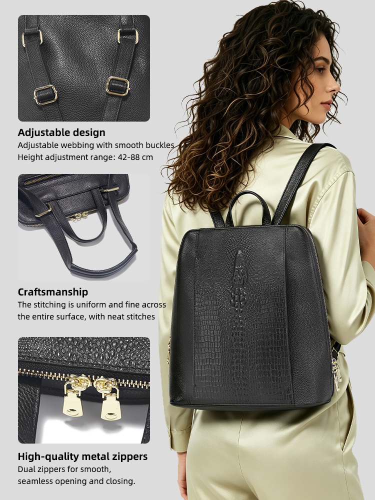 Mochila Zency de piel de cocod - Women Bags With Laptop Compartment reseña y precio